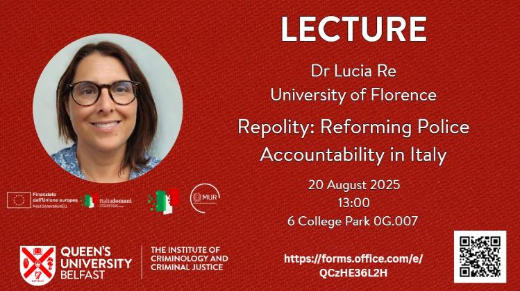 Poster advertising Dr Lucia Re's seminar